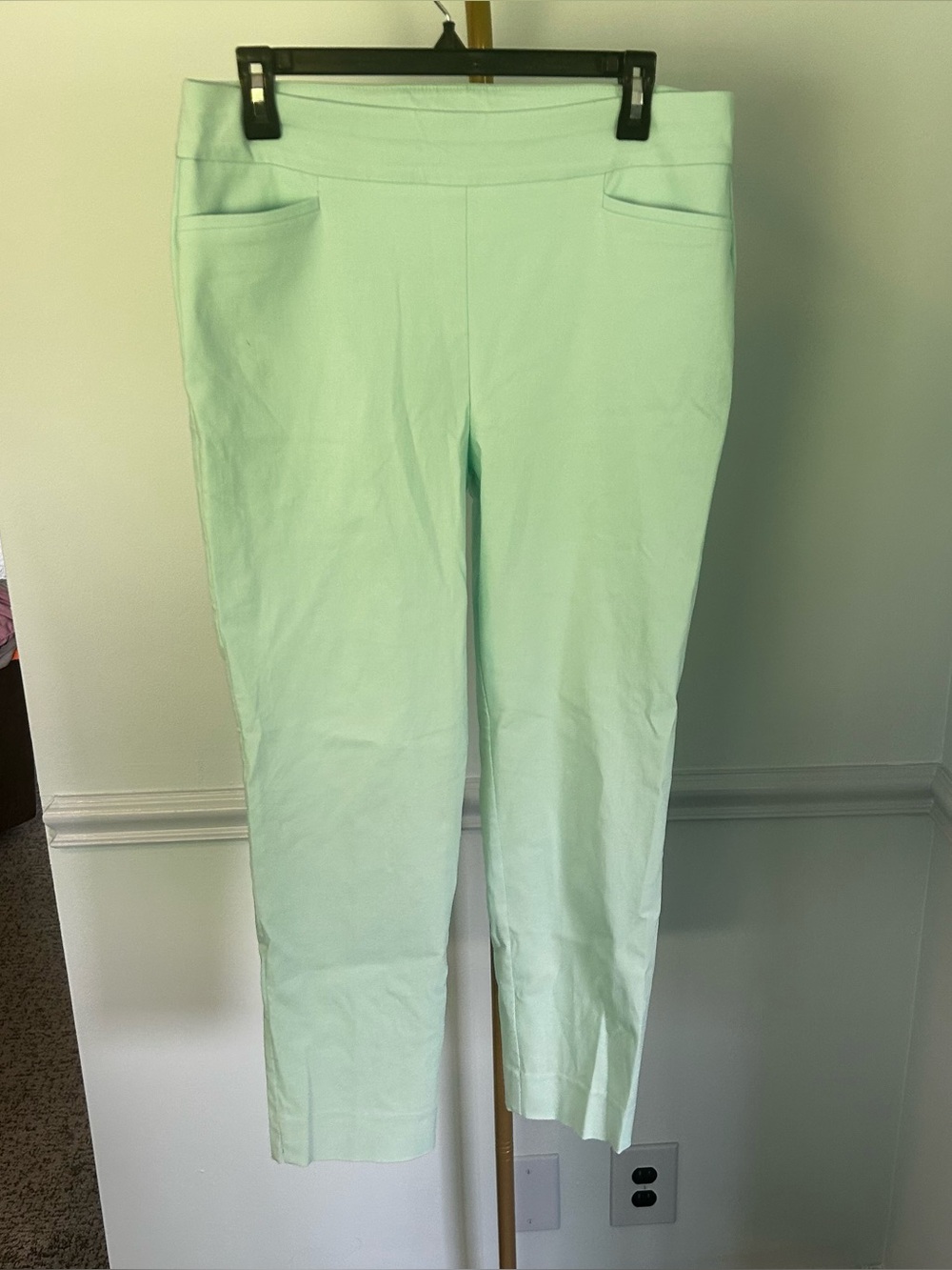Chico’s SO Slimming Aqua Green Pull-On Ankle Dress Pants Size 10R